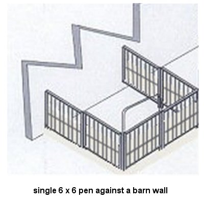 goat or sheep pen mounted to a barn wall