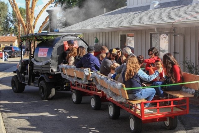 christmas train with wagons