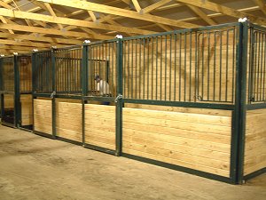 installing wood- modular horse stalls